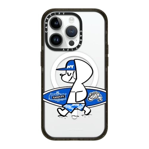 CASETiFY �C���p�N�g iPhone 14 Pro �P�[�X [MIL�K�i���� (4x MIL-STD-810G)/2.5m����̗����������N���A/MagSafe �ɑΉ�] - CASETiFY AND JOHN (surfing) - �u���b�N