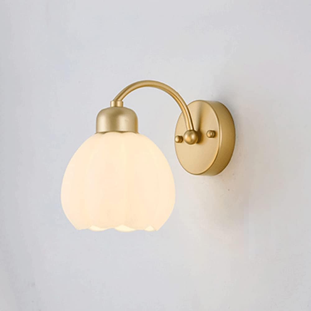 ZTCHSENZT Modern Glass Wall Light Copper Wall Sconce Luminaire, Geometric Wall Lamp Headboard Sconce Light Bedroom Bedside Living Room Corridor Balcony Chandelier