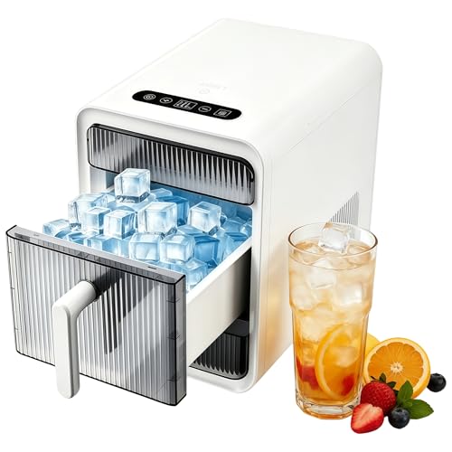 Máquina de hielo pequeña, máquina de hielo portátil autolimpiante   12 cubitos de hielo en 10 minutos, depósito de agua 1,5 L, máquina de hielo silenciosa para cocina, oficina, fiesta