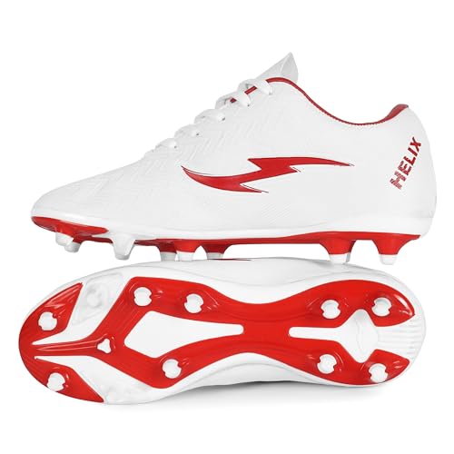 Image of White Helix Turf Hardground TPU Dual Color Sole Lightweight Studs Football Shoes for Men (Size- 4 to 10)