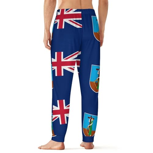 Flag of Montserrat Men's Pajama Bottoms Sleep Lounge Soft Comfy Pants Sleepwear3