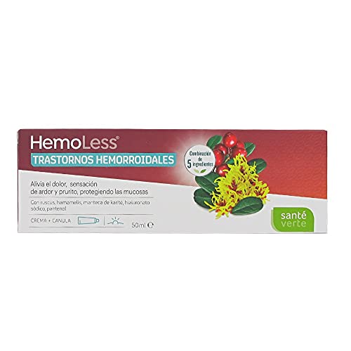 HEMOLESS CREMA PARA HEMORROIDES ALIVIA EL DOLOR, SENSACION DE ARDOR Y PRURITO 50 ML