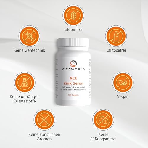 Zink-Selen-Kapseln von Vita World Hochdosierte Ergänzung mit Vitamin A, C und E