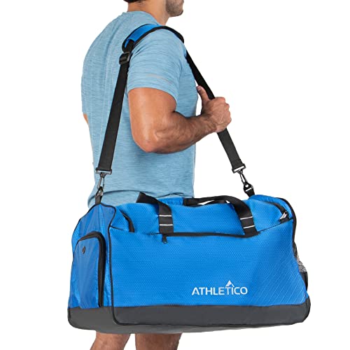 Athletico Sideline Soccer Duffle - Soccer Bag for Basketball, Volleyball & Football | Duffel Includes Separate Cleats Compartment For Men & Women (Blue) by Athletico - Image 5