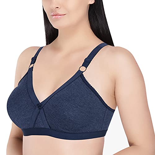 Image of Women's Poly Cotton Non-Padded Wire Free Full Coverage Bra