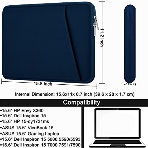 Image of 15.6 inch Laptop case, Durable Briefcase Shockproof Protective Sleeve, Handbags Portable Laptop Bag for 15.6 inch HP Dell Asus Lenovo Notebook Computer Cover with Front Pocket, Blue