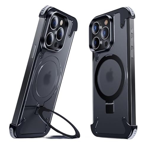 Support magnétique iPhone 15 Pro avec anneau givré compatible MagSafe