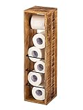 casamia Toilettenpapierhalter Holz 17x17cm Klopapierhalter Klorollenhalter quadratisch Mangoholz massiv