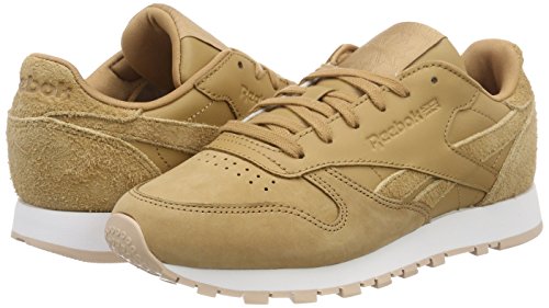 Image of Reebok Women's Classic Leathers Gymnastics Shoes, Brown PRM Soft Camel Bare Beige White PRM Soft Camel Bare Beige White, 5.5 us
