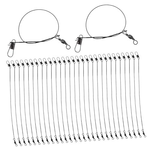 BESPORTBLE High Strength Fishing Line 50pcs Leaders Wire Abrasion-Resistant Fishing Wire Leaders with Swivel Snap for Freshwater/Saltwater