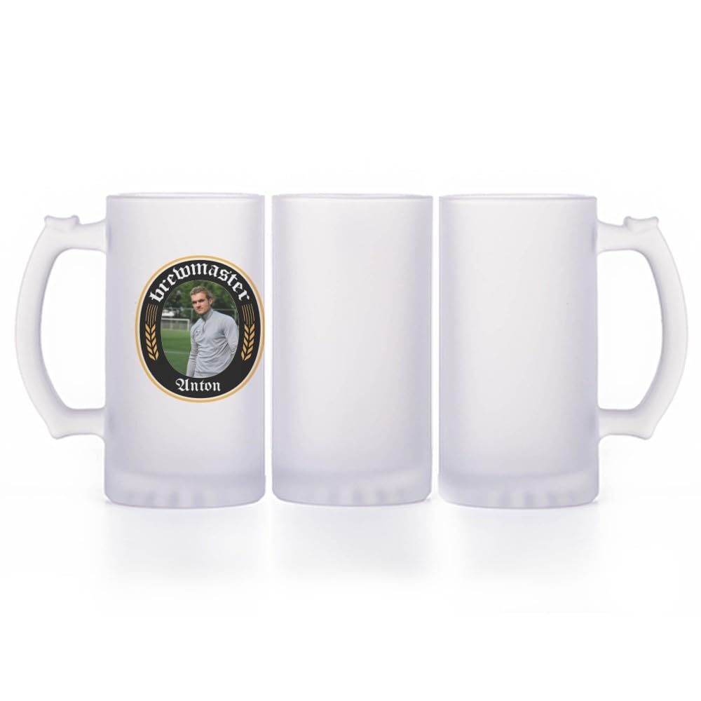 Wanapix | Boccali da Birra Opachi | Personalizza con Nome | Vetro Satinato | 500 ml | Lavabile in Lavastoviglie | Monaco