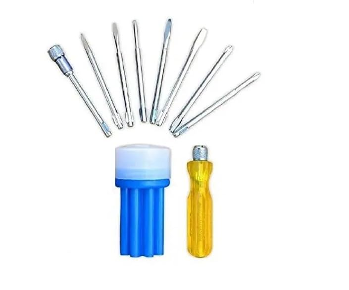 Agam 8 in 1 Screwdriver Set for Home Use with Electrical Tester Screw Driver Set Combination Screwdriver Set Tools Kit