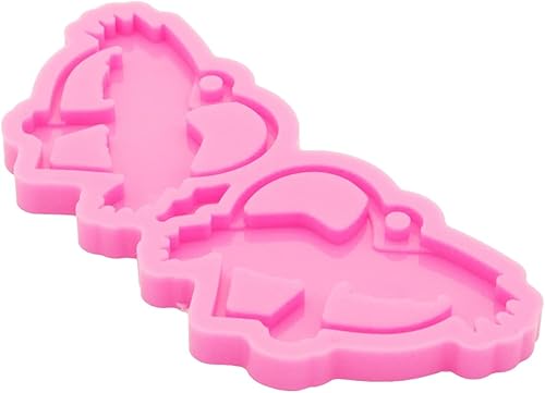 Miniatura 4 de Molde para pendientes de resina de corazón corazón con agujero resina de silicona moldes de fundición de resina epoxi para mujer aretes y dijes