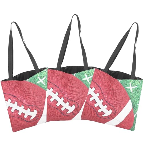 Bolsa de rugby para fiestas y compras: bolso de mano reutilizable de lona con asas
