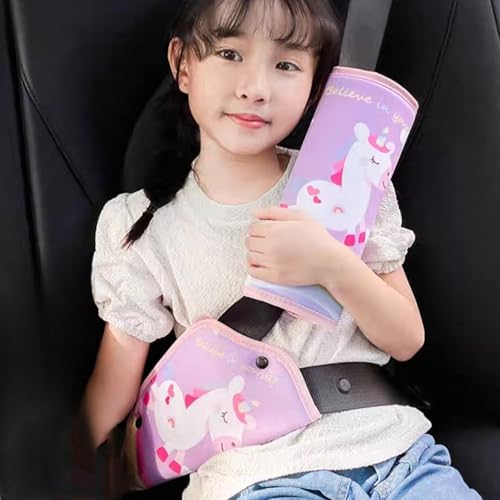 Image of Zigihos Seat Belt Cover Pad for Kids, Cute Unicorn Child Seatbelt Pillow & Triangle Cushion for Toddler Girls and Boys (Unicorn)