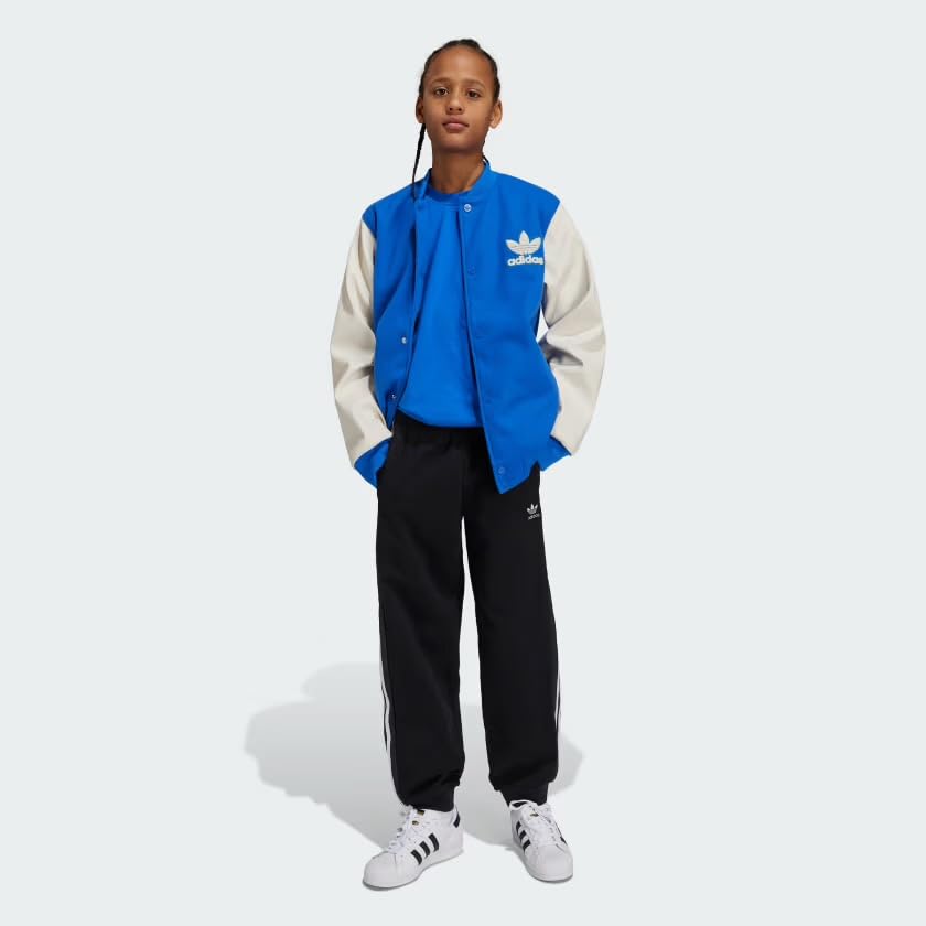 adidas ORIGINALS UNISEX BIG KIDS ADICOLOR JACKET, BLUE, SMALL3