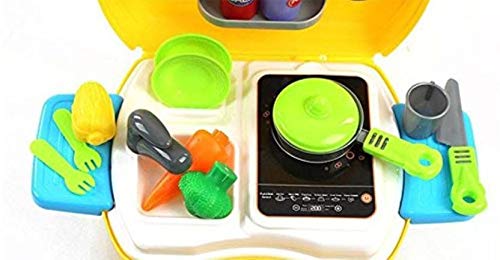 STOFFIER Garten Kitchen Set for Kids Girls Toys | Kids Toys for Girls (Yellow Suitcase) 1