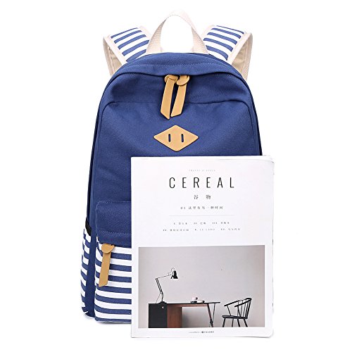 Abshoo GB1762P-4 Causal Canvas Stripe Backpack Cute Lightweight Teen Backpacks thumb #5