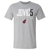 500 LEVEL Nikola Jovic Miami Heat Shirt - Nikola Jovic Miami Heat Elite WHT (Heather Gray, Large)