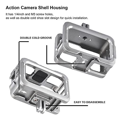 Protective Case for OSMO Action Camera Aluminium Alloy Case Housing Shell Case Protective Cage With 1/4 Screw Hole - Image 3