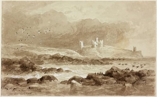Tableau impressions d'art mural Dunstanburgh poster vintage voyage poétique encre