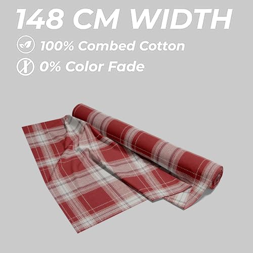 Image of BIGREAMS Premium 100% Cotton Checkered Unstitched Shirt Fabric For Men's - 0% Color Fade, Summer Shirt Piece, Breathable Fabric, 150 CM WIDE