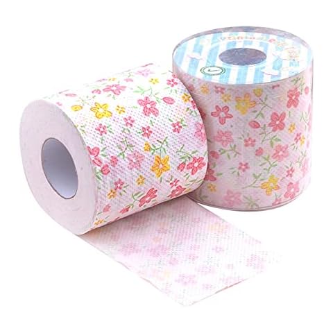 4 Roll Cute Rolling Paper 2 PLY Toilet Paper Funny Toilet Tissue Roll Flower Pattern 300 Sheets/Roll (Color : 1pcs) Cover