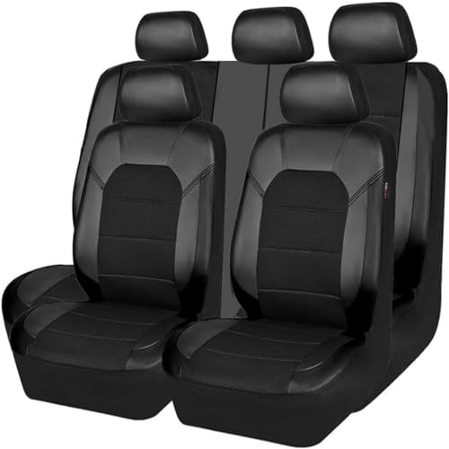 KFBJM Auto Set Coprisedili per Volkswagen VW Polo VI (AW) 2019 2020 2021, Veicoli Anteriori e Posteriori Sedile Impermeabili Traspirante Confortevole Protezione Fodere,Black-Black