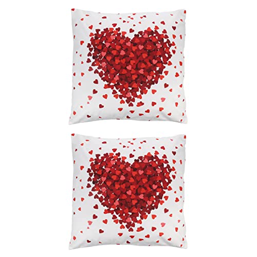 Funda de almohada romántica con corazón de San Valentín, diseño d...