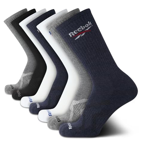 Chaussettes de course Reebok (lot de 5) rembourrées et respirantes taille 39-47