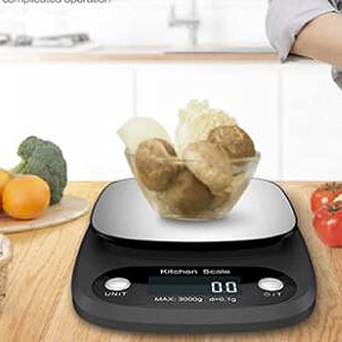 Báscula de cocina USB para alimentos, función de pantalla LCD retroiluminada, para pesar alimentos, tamaño: 21,5 x 15,5 cm, 1 báscula