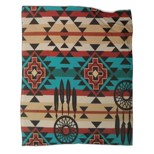 kaiyun Indígena Americano Manta Súper Suave | DreamGatocher Southwestern Tribes Colcha Patchwork | Funda De Viaje Cómoda Y Esponjosa 50x60inch(127x152cm)