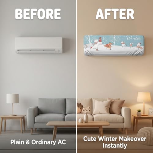 Image of Split AC Cover 1 ton, 1.5 ton to 2 Ton |Designer Digital Print Indoor AC Dust Cover | Stretchable Lycra Fabric | 38x12x9 Inch | Washable Polyester AC Indoor Unit Cover | Dust Dirt Resistant