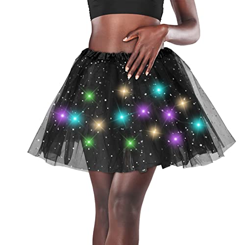 Women's LED Tutu Skirt Light Up Tutus Sparkle Skirts Layered Tull...