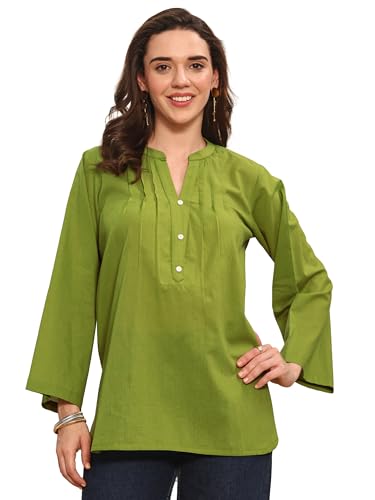 Image of Libas Solid Cotton Straight Kurti Suit