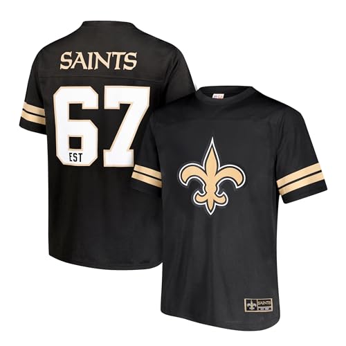 Ultra Game NFL Official Adults Super Soft Vintage Game Day Jersey Shirt - Unisex New Orleans Saints Team Color 2023 Medium