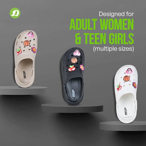 Image of DOCTOR EXTRA SOFT Women's Premium Extra Comfortable Clogs /Sandals with Cute Charms & Adjustable Back Strap for Adult| Lightweight Stylish & Anti-Skid| Waterproof Everyday Use Mules Girls /Ladies D-538