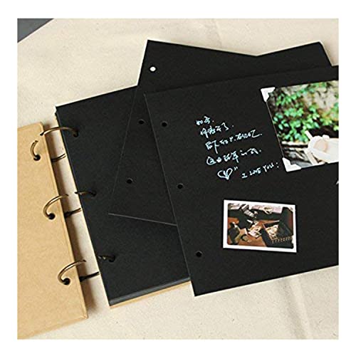 Image of Scrapbook Photo Album Memory Book With Wooden Hard Cover (12 Inch x 8.5 Inch, Design-2)