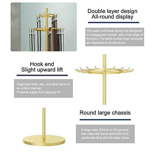 Floor Standing Belt Hanger, Metal Men Closet Display Stand Organizer, Ties Scarf Rack Shawls Purse Shelf For Clothing Bedroom Store Retail Business, Space Saving #TOP2