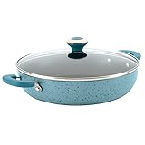 Paula Deen Signature Porcelain Nonstick 12-Inch Covered Chicken Deep Fryer, Aqua Speckle