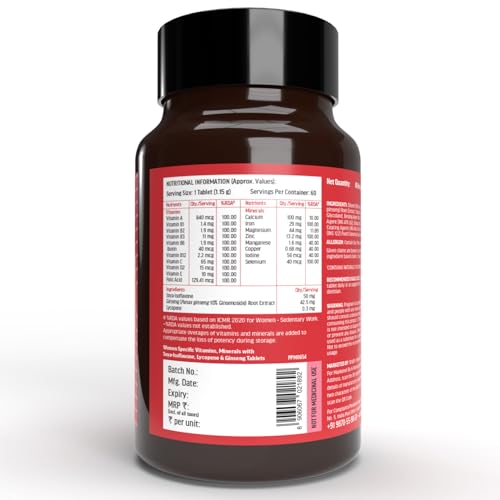 HealthKart HK Vitals Multivitamin For Women (60 Tablets) | With Zinc, Vitamin C, Vitamin D, Multiminerals & Ginseng Extract - Image 3