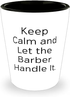 Best Barber Gifts, Keep Calm and Let the Barber Handle It, Barber Shot Glass From Friends, Gifts For Men Women, Barber gift ideas, Barber gift set, Barber gift basket, Barber gift card, Barber gifts