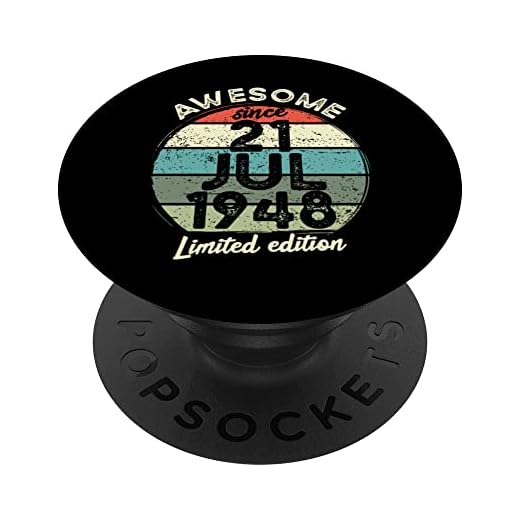 Camiseta de cumpleaños de 75 años, 21 de julio de 1948, 75 cumpleaños PopSockets PopGrip Intercambiable