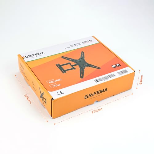 GRIFEMA GB1010 Soporte TV Pared para 26–65″, Universal Soporte Television Pared Giratorio, Inclinable y Articulado con Brazo TV Extensible, Soporta 35 kg, VESA Máx 400x400mm - imagen 9