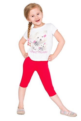 hi!mom Girls Cropped Cotton Leggings Basic Plain Kids Capri Pants Age 2-13