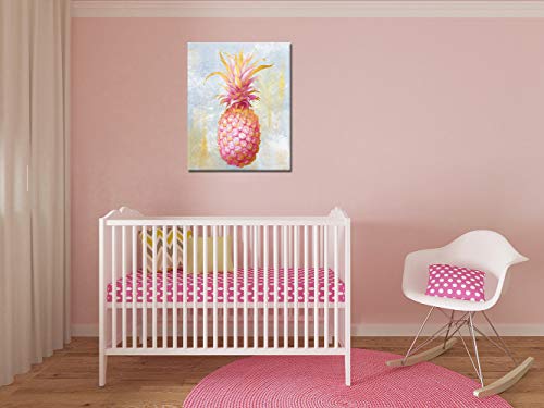 Pineapple Canvas Wall Art Gold And Pink Painting Picture Prints Tropical Fruit Posters Artwork For Living Room Girl Bedroom Decorations Contemporary Art Decor #TOP4