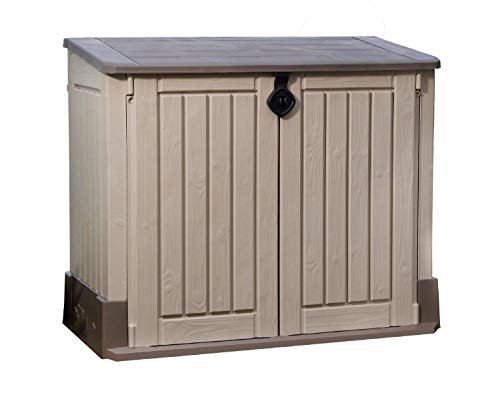 Preisvergleich Produktbild Keter Gartenbox / Aufbewahrungsbox Woodland 30 132x74x110 cm beige