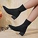 XHOGNLS Sock Ankle Boots For Women'S Knit Chunky Low Heel Stretch Bootie Fashion Breathable Comfortable Almond-Toe Block Heeled Slip On Elastic Dress Chelsea Boots For Fall & Winter (Black,10)