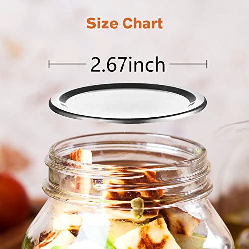 Canning Lids Regular Mouth 220 Pcs Split-Type Lids For Mason Jar Lids Regular Mouth Bulk Canning Jar Lids For Canning Food Jam Fruits Diy Decor-100% Airtight Regular Mouth Mason Jars(Silver-70Mm) #TOP1