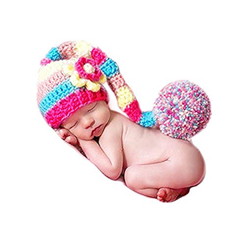 Preisvergleich Produktbild AKAAYUKO Neugeborenes Baby Handgefertigt Häkelware Fotografie Kostüm (Lange Schwanz Hut)